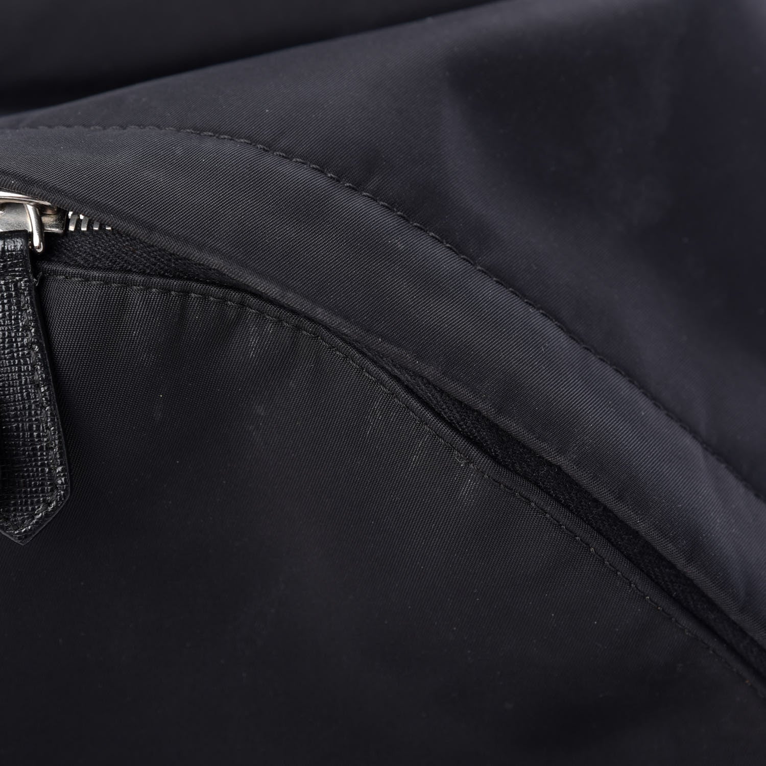 Fendi Nylon Shearling Block Letter Backpack Black 8 of 9
