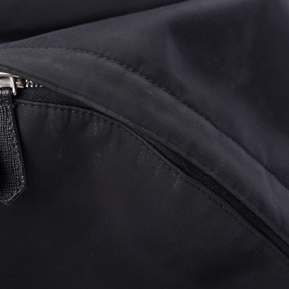 Fendi Nylon Shearling Block Letter Backpack Black 8 of 9