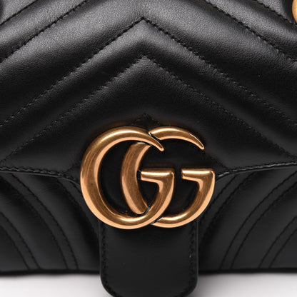 Gucci Calfskin Matelasse Mini GG Marmont Shoulder Bag Black 13 of 14