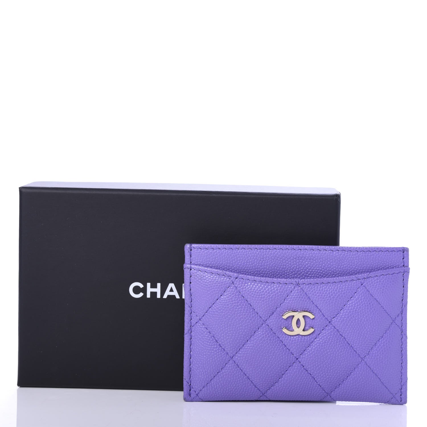 Chanel Caviar Quilted Card Holder Purple 9 of 9