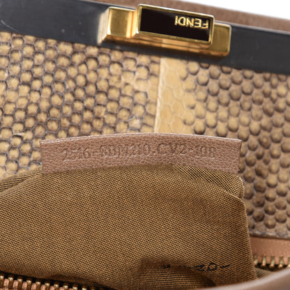 Fendi Goatskin Watersnake Large Peekaboo Iconic Satchel Taupe Phard 8 of 19