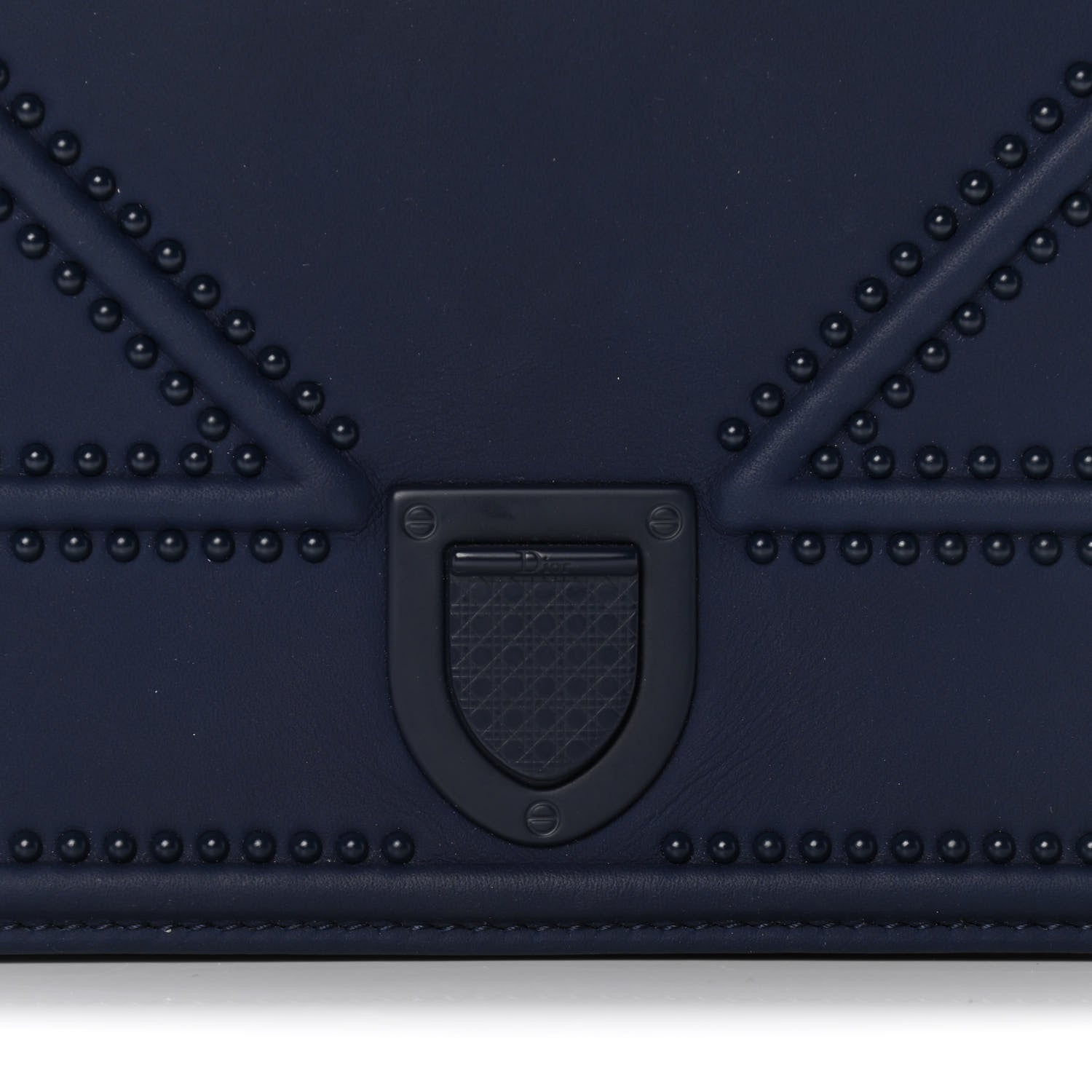 Christian Dior Ultra Matte Calfskin Studded Diorama Wallet on Chain Pouch Indigo 12 of 16