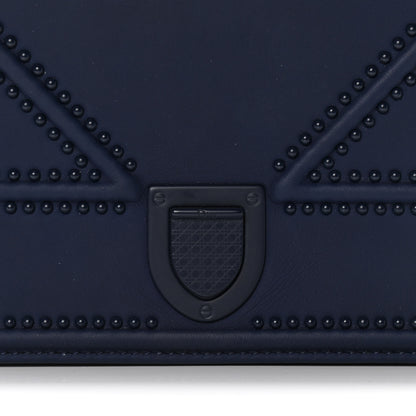 Christian Dior Ultra Matte Calfskin Studded Diorama Wallet on Chain Pouch Indigo 12 of 16
