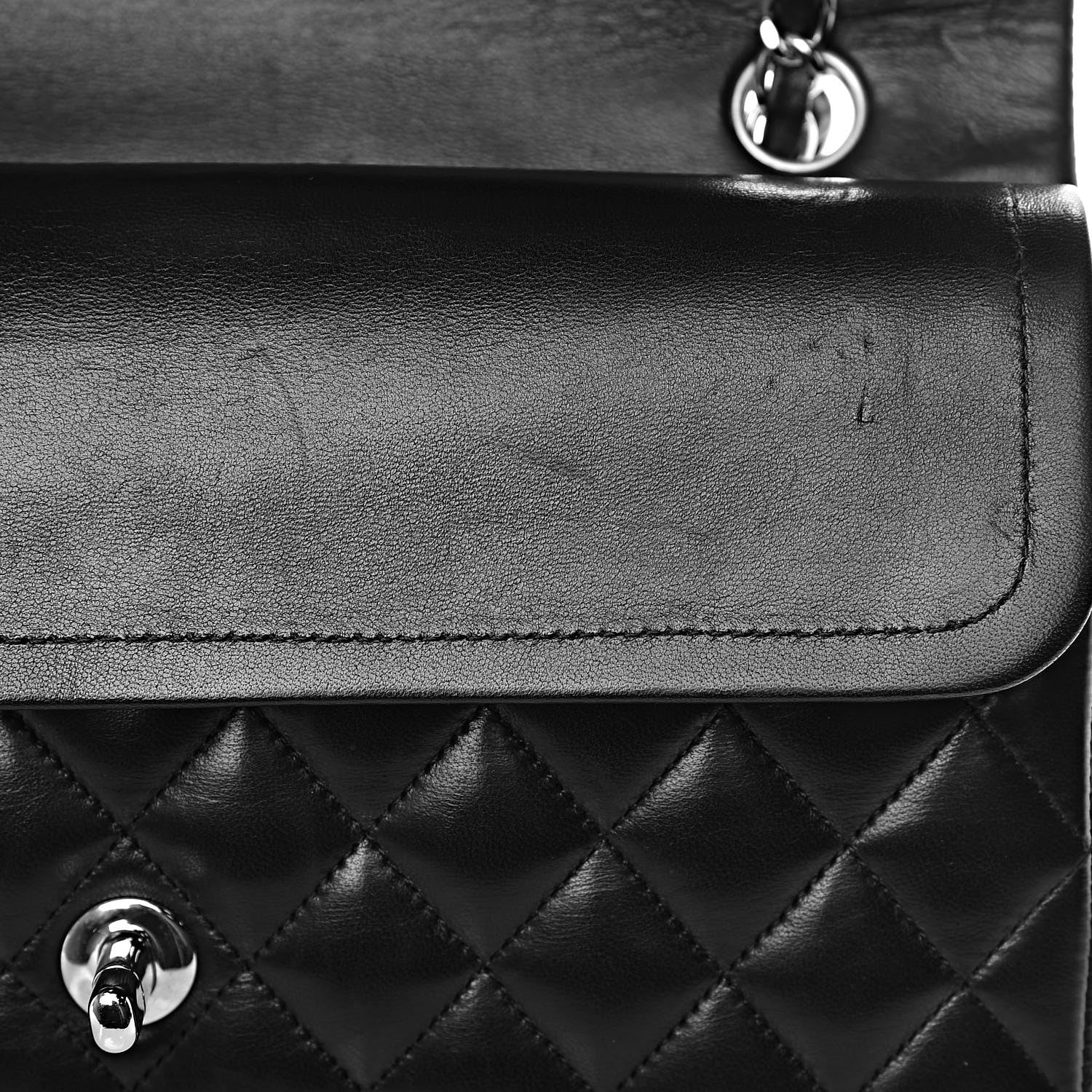 Chanel Lambskin Quilted Medium Double Flap Black 9 of 14