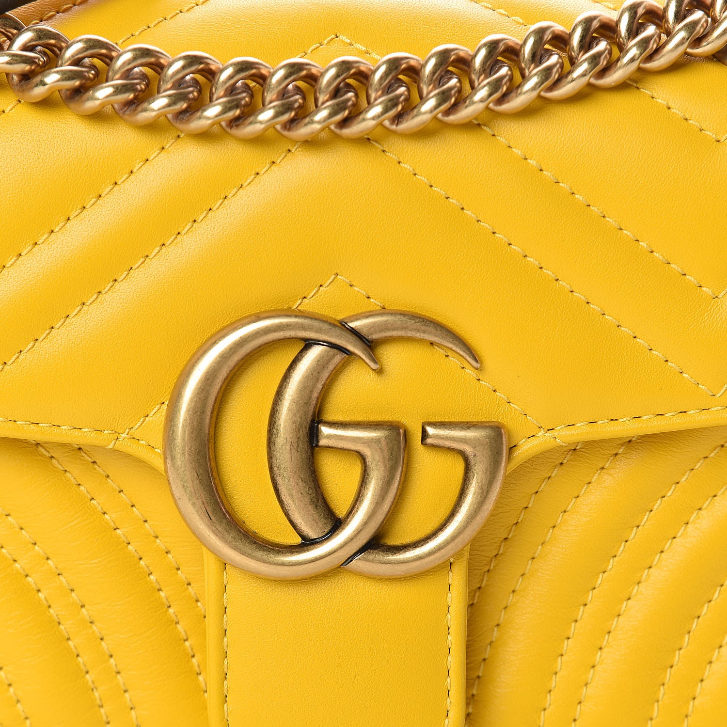 Gucci Calfskin Matelasse Mini GG Marmont Shoulder Bag Stone Topaz 14 of 14