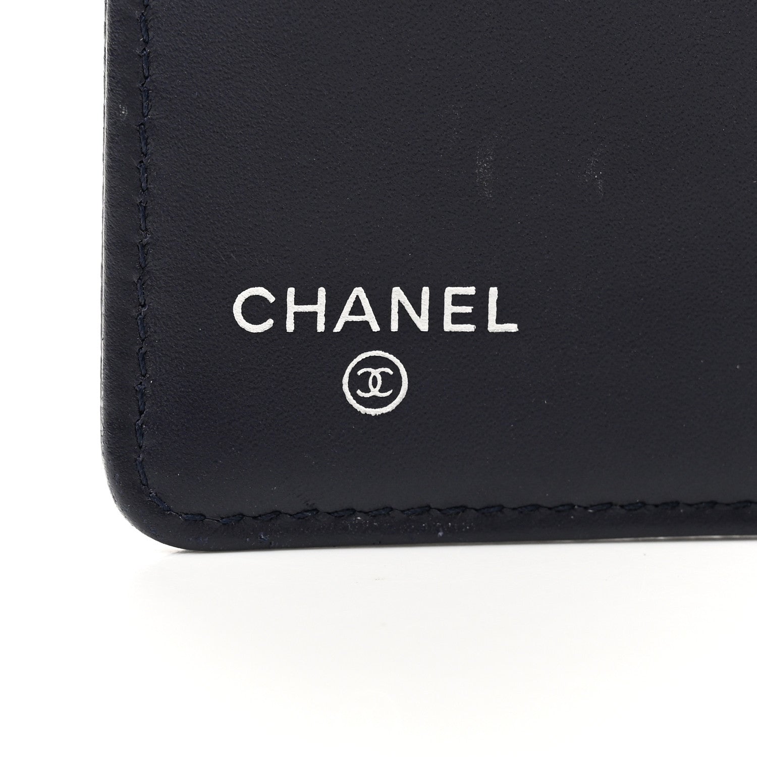 Chanel Caviar Timeless CC Yen Wallet Dark Blue 6 of 12