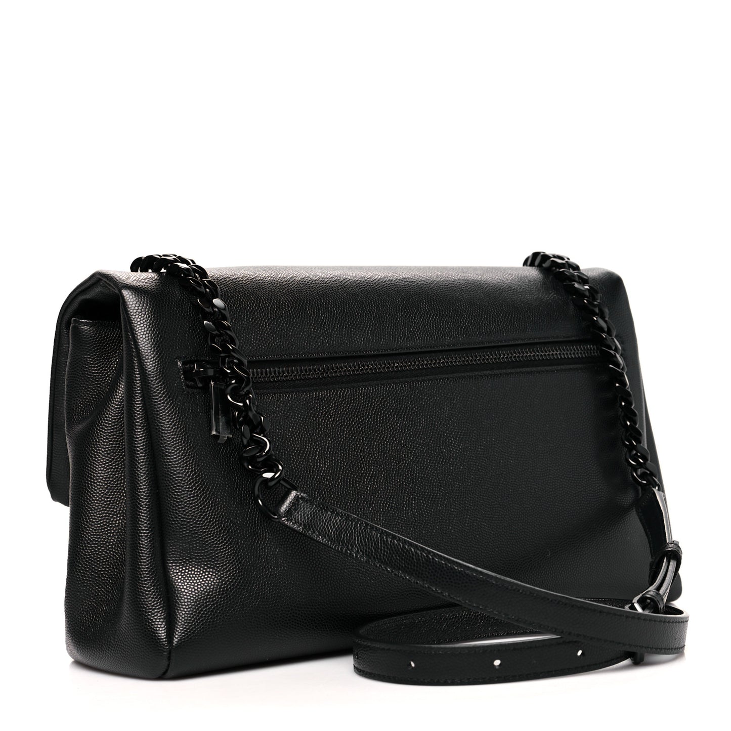 Grain De Poudre Medium West Hollywood Monogram Fold-Over Black