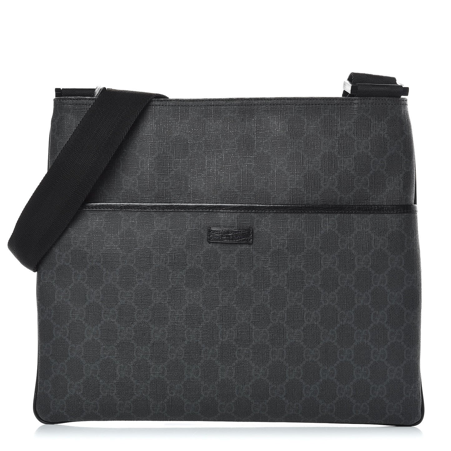 GG Plus Monogram Medium Flat Messenger Bag Black