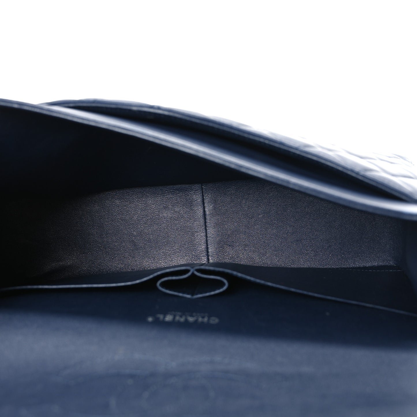 Lambskin Quilted Maxi Double Flap Dark Blue