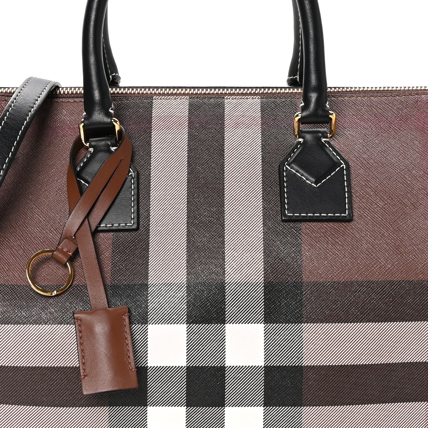 Burberry E-canvas Check Bowling Bag Dark Birch Brown 7 of 11