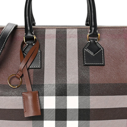 Burberry E-canvas Check Bowling Bag Dark Birch Brown 7 of 11