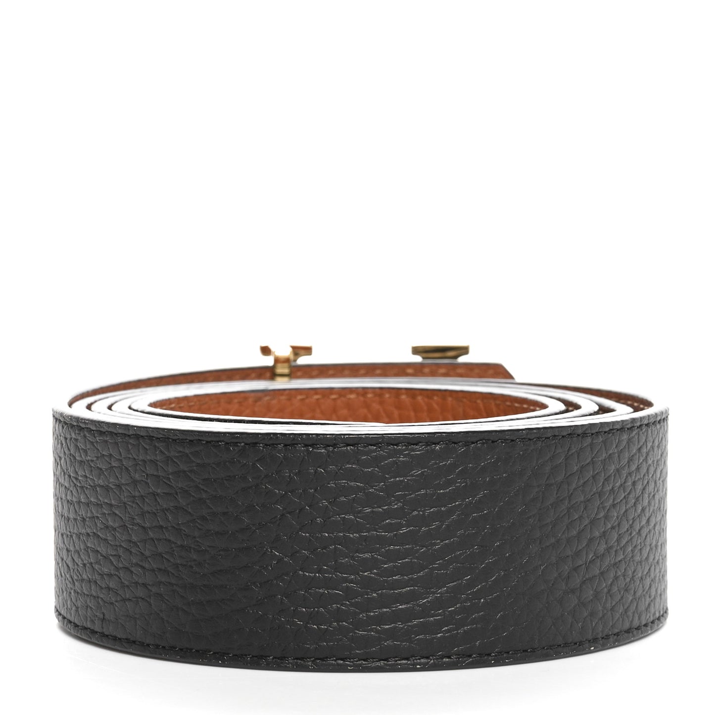 Taurillon Calfskin 30mm LV Initiales Reversible Belt 120 48 Black