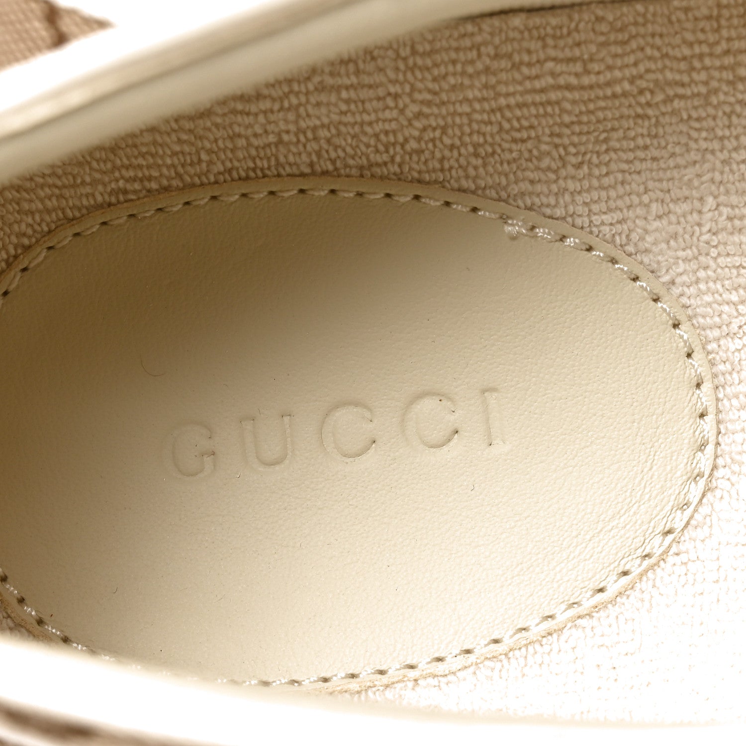 Gucci GG Monogram Womens Slip Sneakers 40 Beige Ebony Mystic White 7 of 9