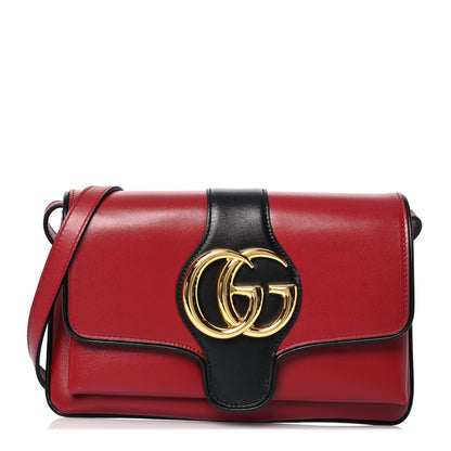 Gucci Vitello Palmellato Lux Bi-Color Small Arli Flap Shoulder Bag New Cherry Red Black 1 of 14