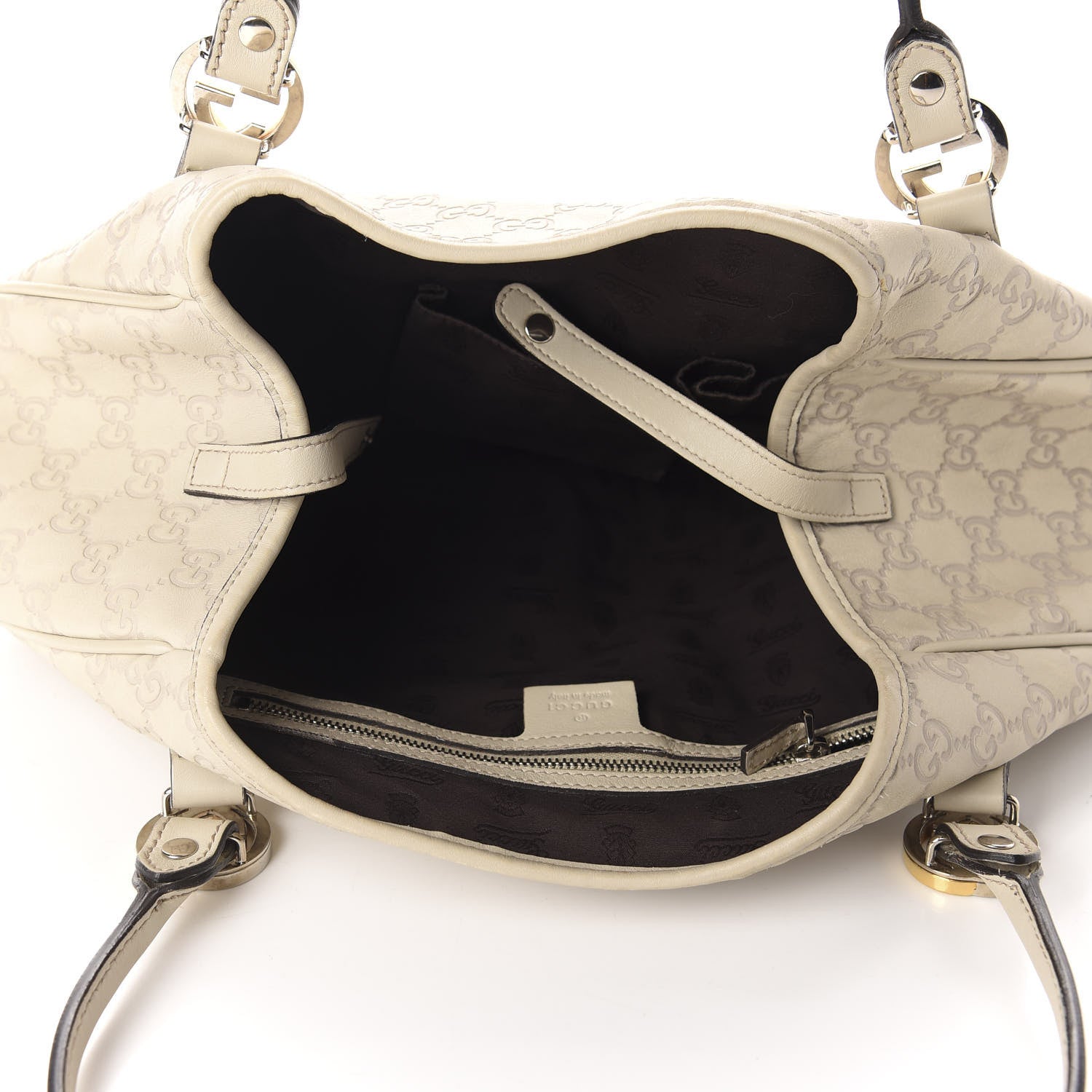 Gucci Guccissima Medium Twins Shoulder Bag Off White 5 of 15