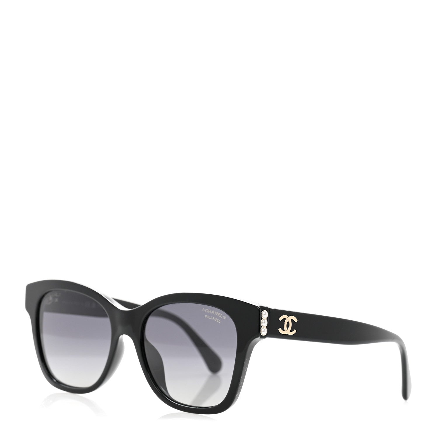 Chanel Acetate Polarized Pearl CC Square Sunglasses 5482-H-A Black 1 of 8