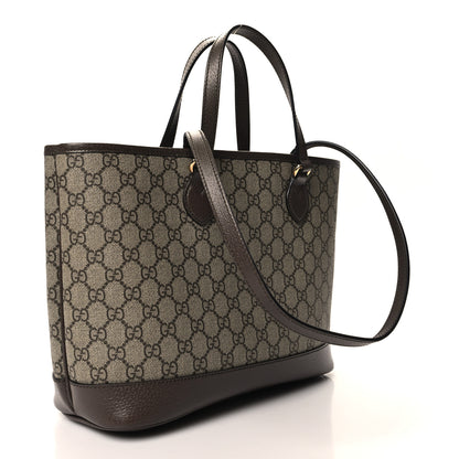 Gucci GG Supreme Monogram Textured Calfskin Small Ophidia Shoulder Tote Bag Beige Ebony New Acero 3 of 10
