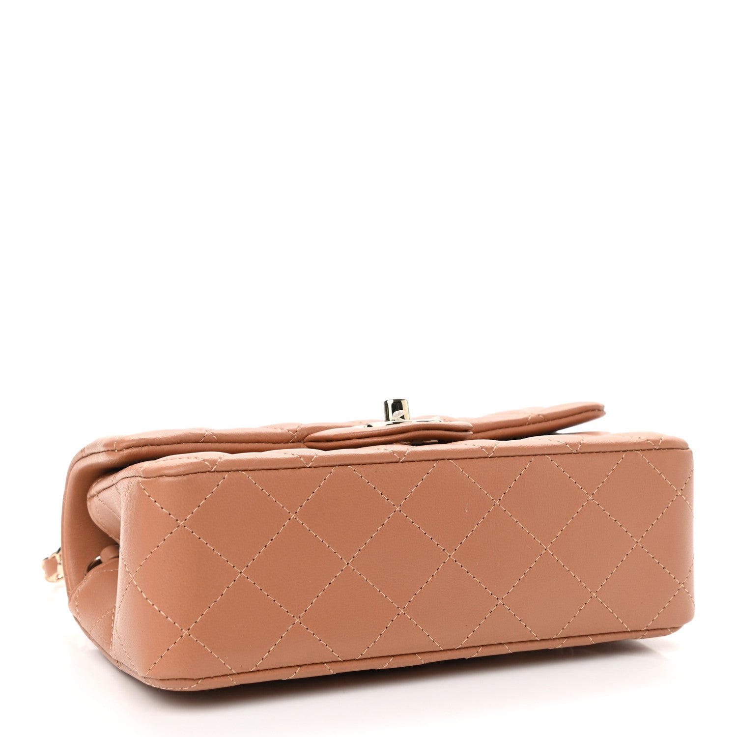 Chanel Lambskin Quilted Mini Rectangular Flap Brown 4 of 11