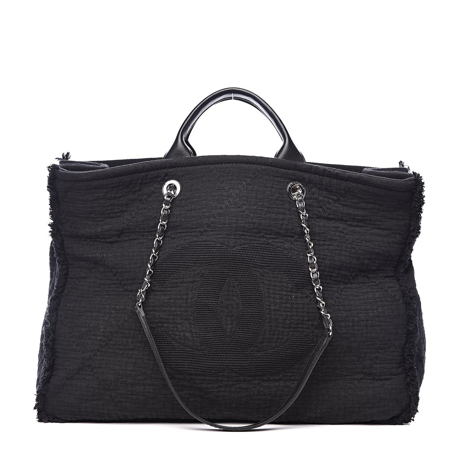 Canvas Extra Large Double Face Shopping Tote Black
