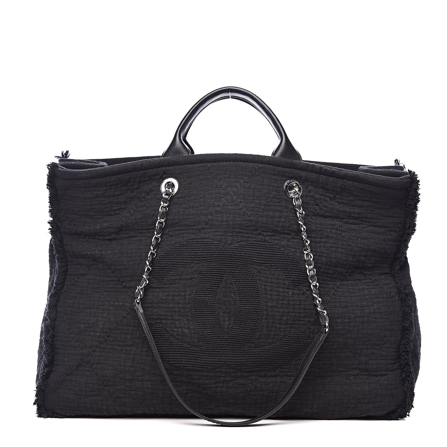 Chanel Canvas Extra Large Double Face Shopping Tote Black 1 of 10