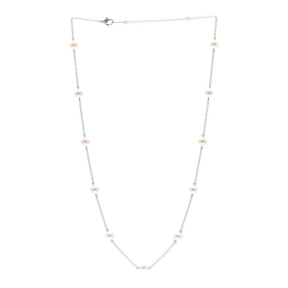 Mikimoto 18K White Gold Akoya Cultured Pearl 6mm Station Necklace 3 of 4