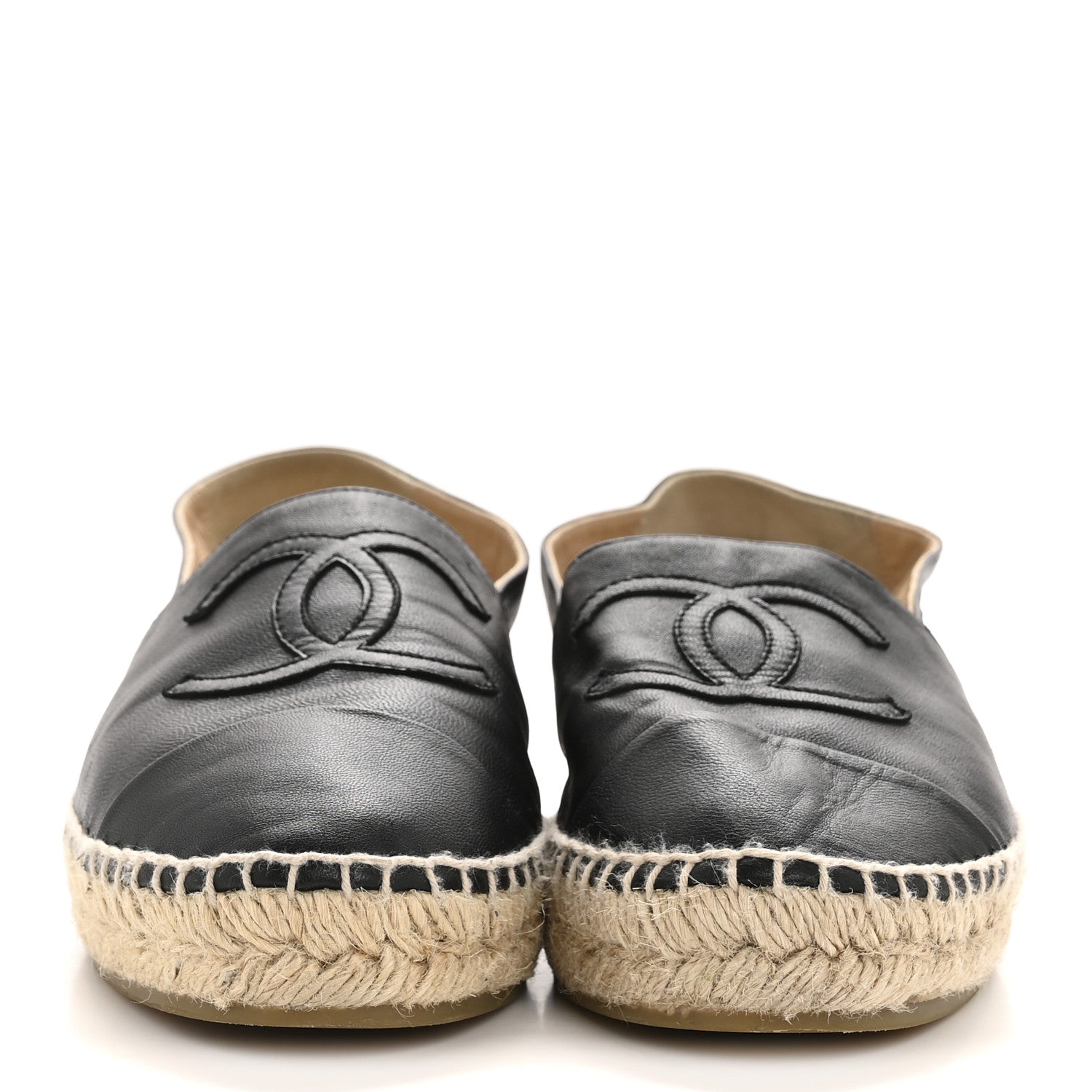 Chanel Lambskin CC Espadrilles 40 Black 3 of 9
