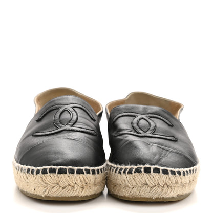 Chanel Lambskin CC Espadrilles 40 Black 3 of 9
