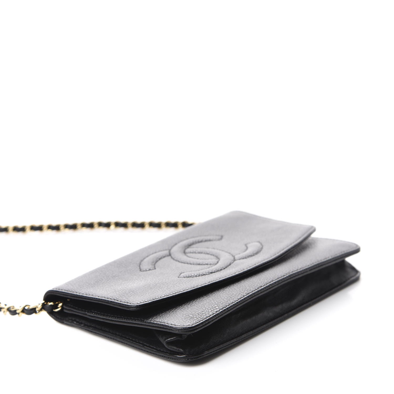 Chanel Caviar Timeless CC Wallet On Chain WOC Black 4 of 11
