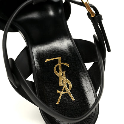Saint Laurent Calfskin Tribute 105 Platform Sandals 39.5 Black 7 of 10
