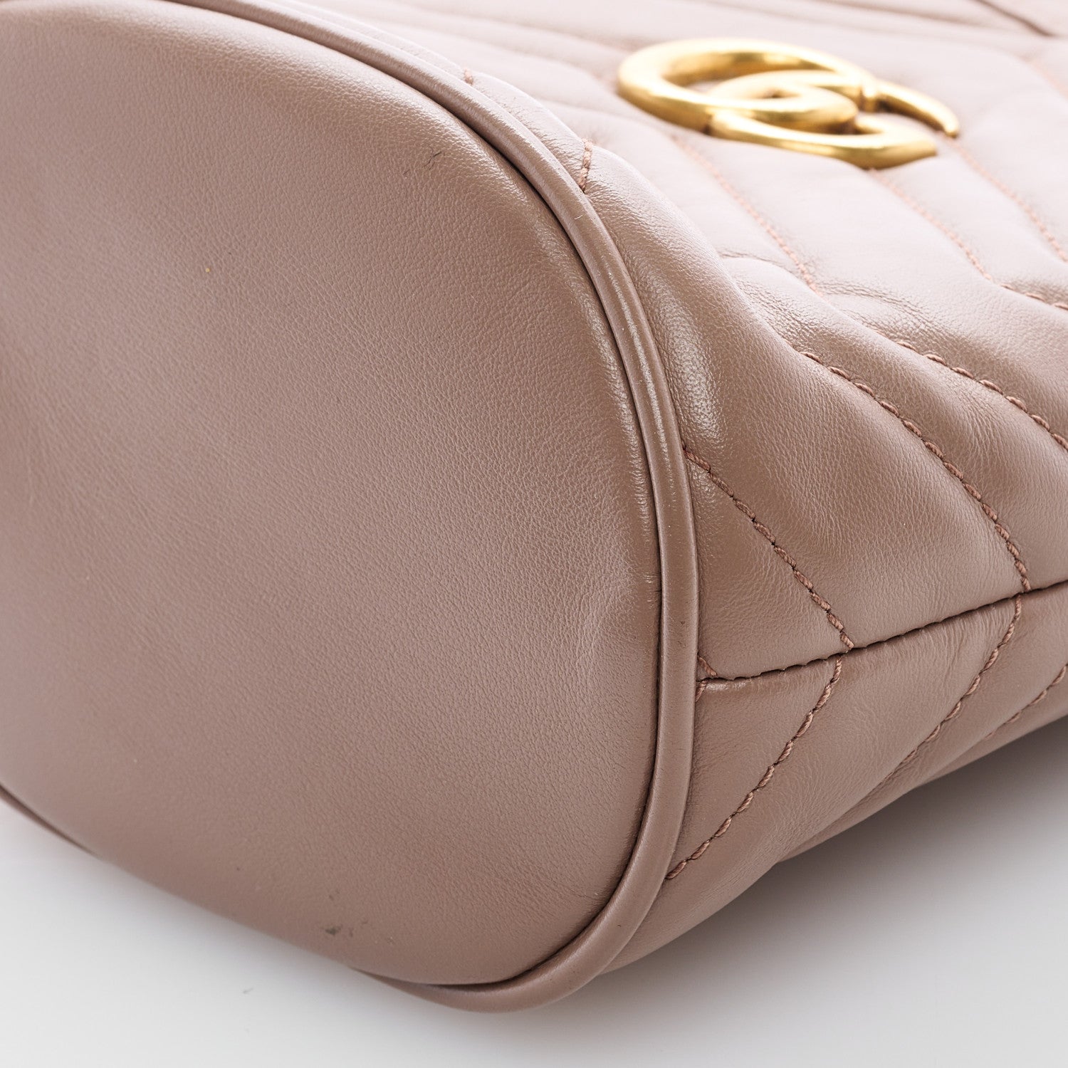 Gucci Calfskin Matelasse Mini GG Marmont 2.0 Bucket Bag Porcelain Rose 8 of 8