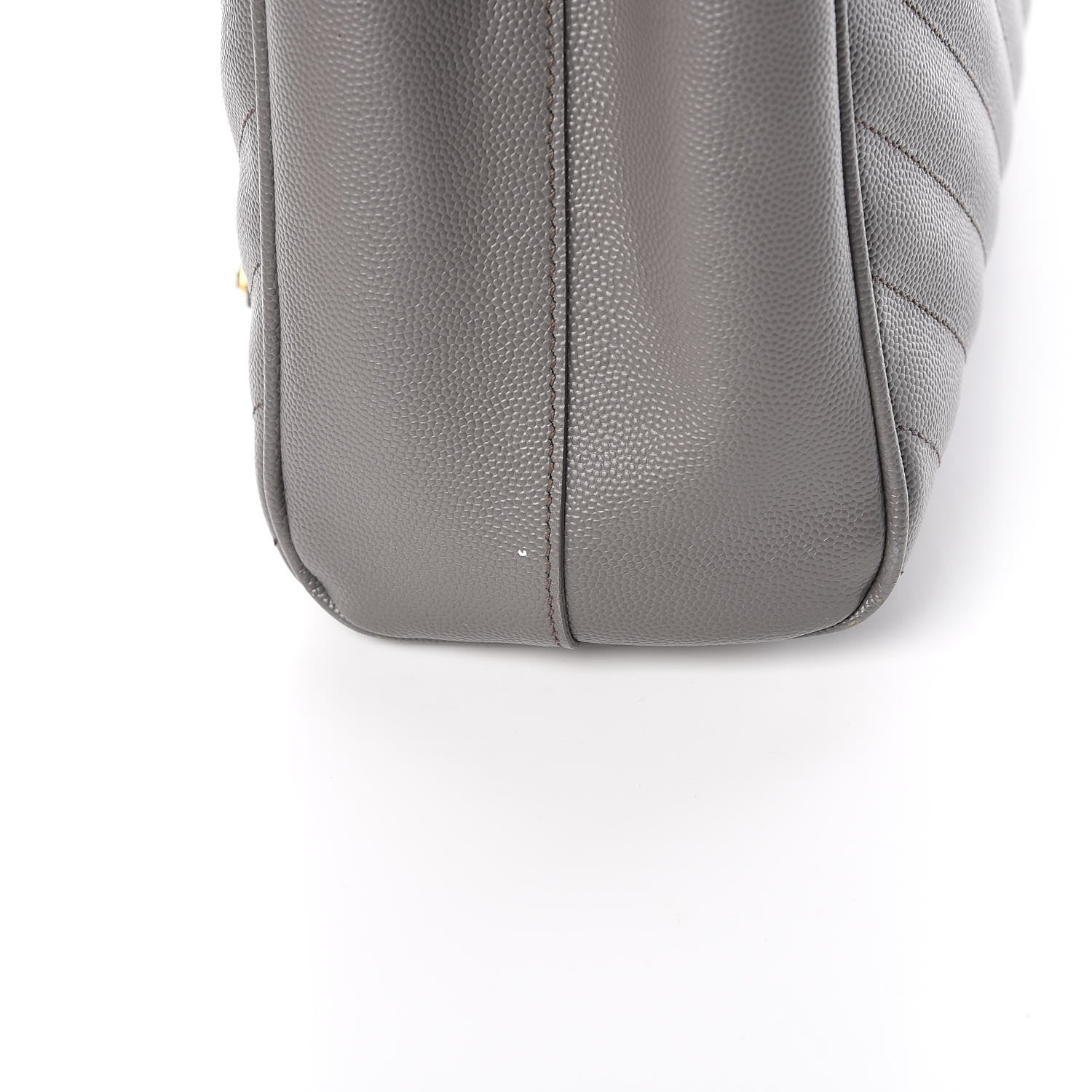 Saint Laurent Grain De Poudre Matelasse Chevron Monogram Shopping Bag Fog 12 of 14