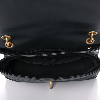 Chanel Grained Calfskin Chevron Stitched Medium Chic Top Handle Flap Black 5 of 13