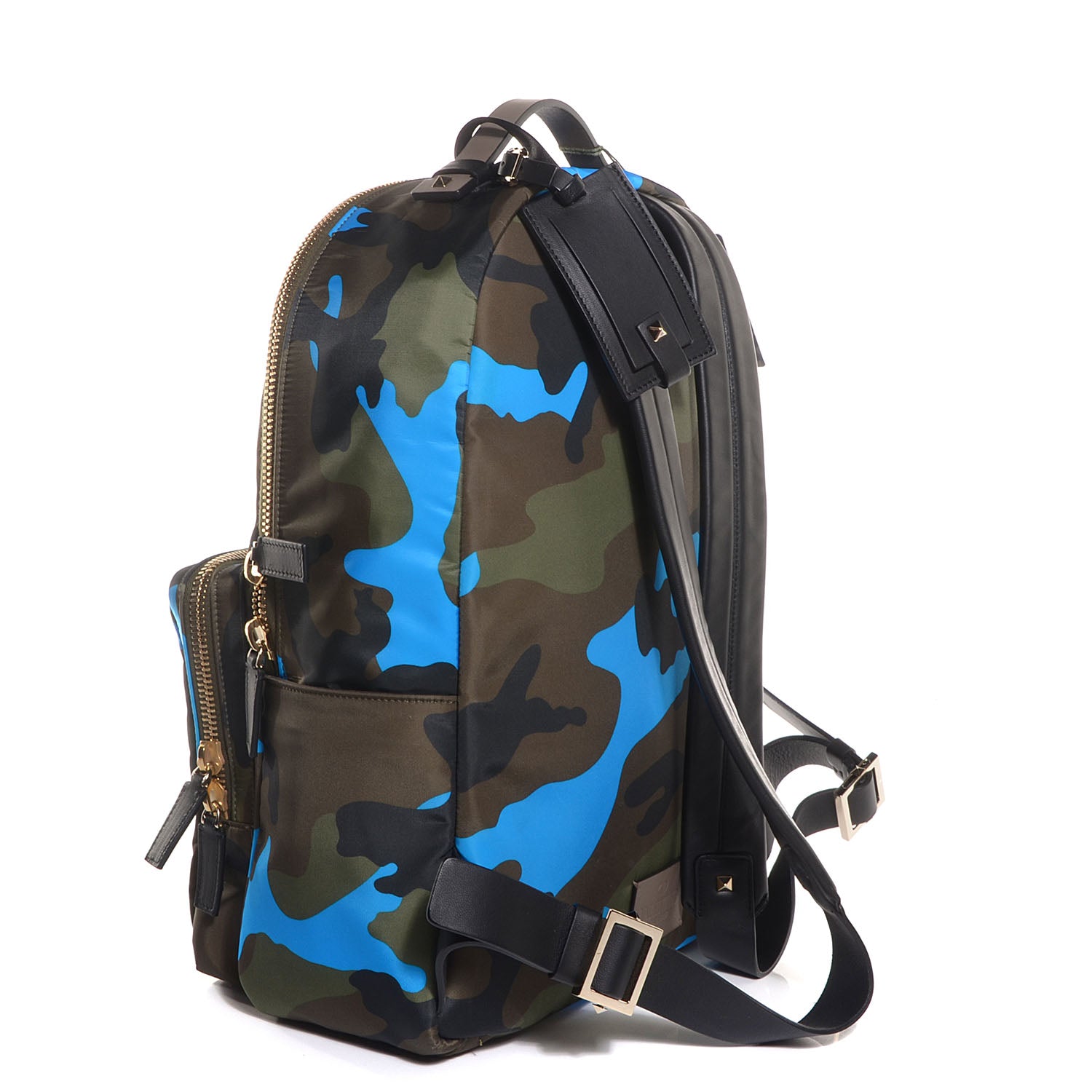 Valentino Garavani Nylon Camouflage Backpack Green Blue Fluo 3 of 7