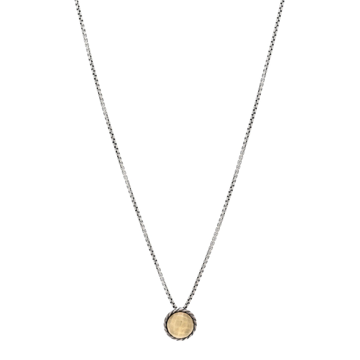 Sterling Silver 18K Yellow Gold 8mm Petite Chatelaine Pendant Necklace
