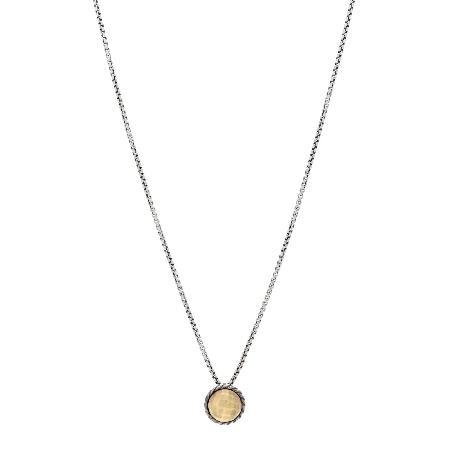 David Yurman Sterling Silver 18K Yellow Gold 8mm Petite Chatelaine Pendant Necklace 1 of 4