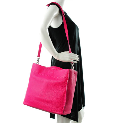 Fendi Cuoio Romano Selleria Large Anna Bucket Bag Fuxia 2 of 11