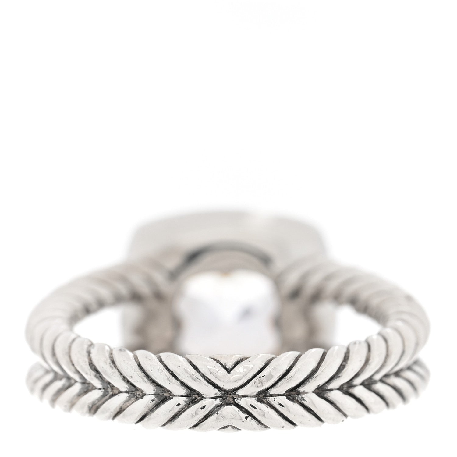 David Yurman Sterling Silver Diamond Blue Topaz 7mm Petite Albion Ring 50 5.25 3 of 5