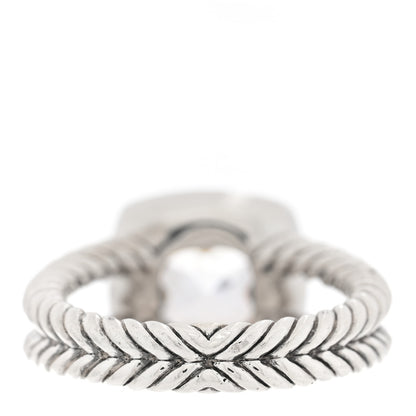 David Yurman Sterling Silver Diamond Blue Topaz 7mm Petite Albion Ring 50 5.25 3 of 5