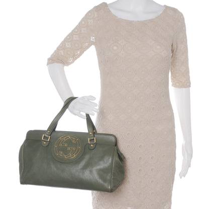 Gucci Leather Blondie Satchel Green 2 of 10