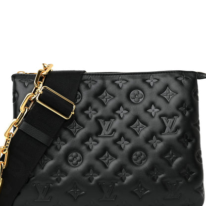 Louis Vuitton Lambskin Embossed Monogram Coussin PM Black 7 of 10