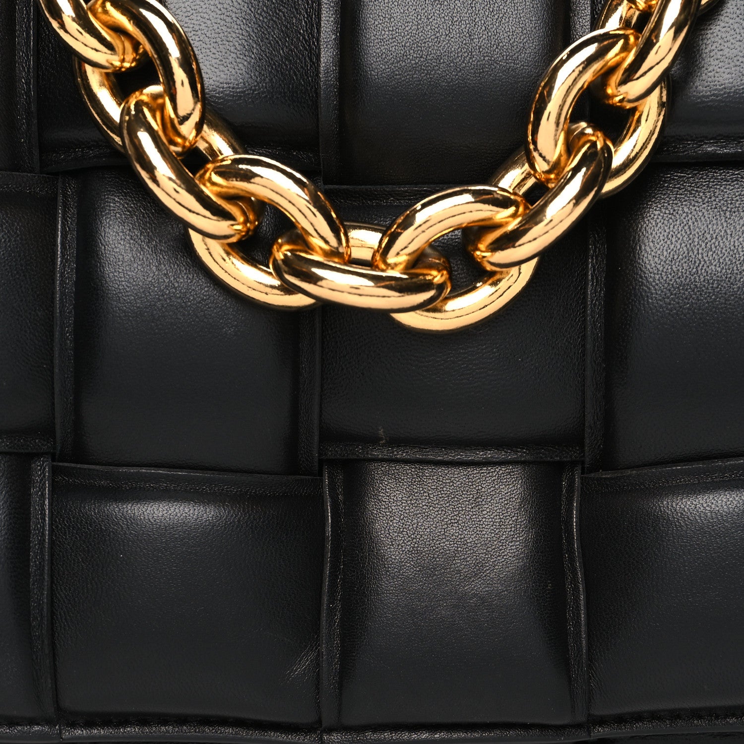 Bottega Veneta Lambskin Maxi Intreccio Padded Chain Cassette Crossbody Bag Black 7 of 13