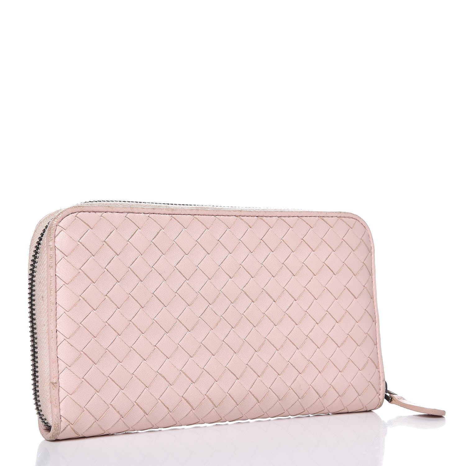Bottega Veneta Nappa Intrecciato Zip Around Wallet Lotus 3 of 14