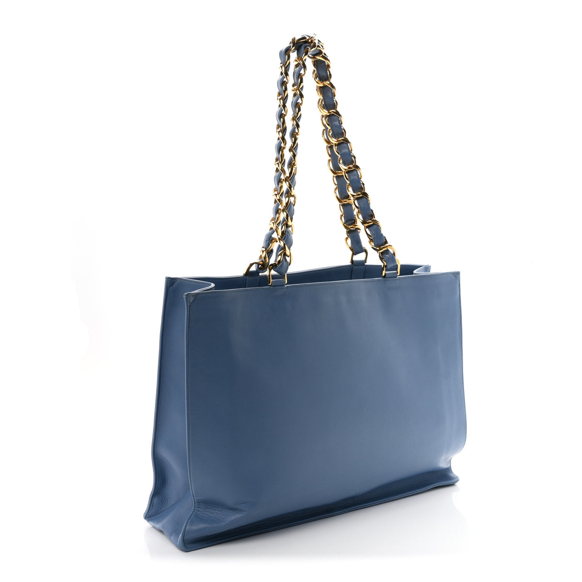 Chanel Lambskin CC Tote  Blue 3 of 11