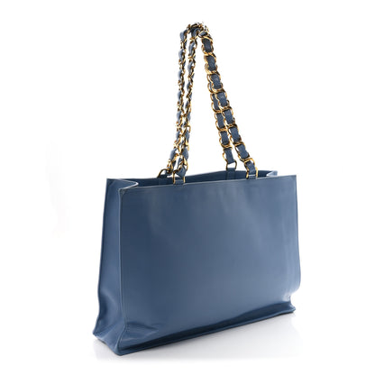 Chanel Lambskin CC Tote  Blue 3 of 11