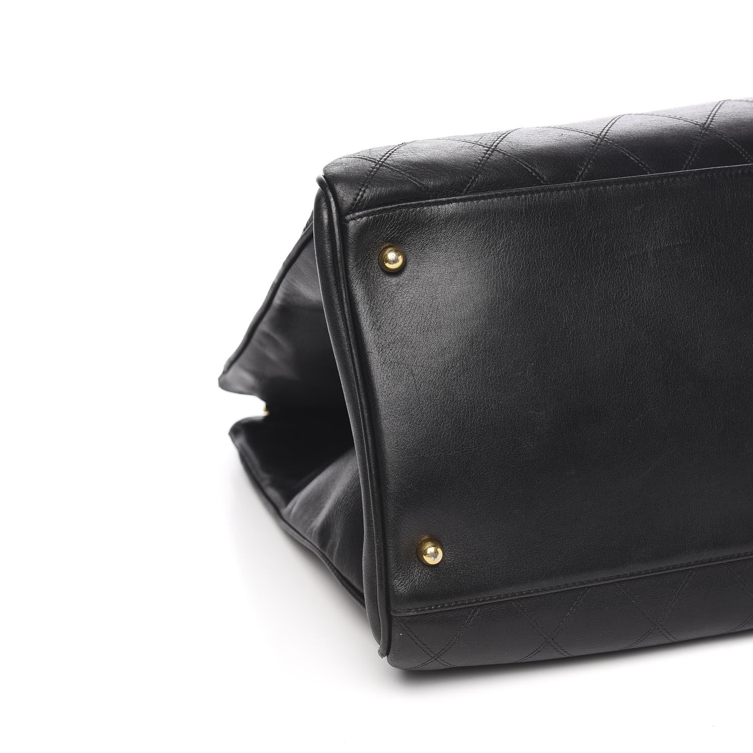 Chanel Calfskin Stitched XL Weekender Black 7 of 9