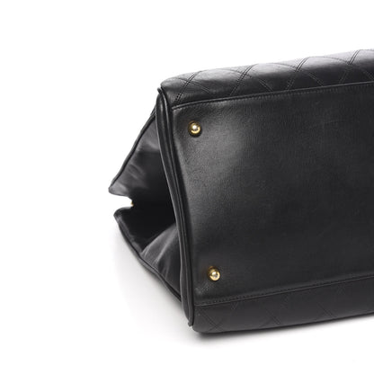 Chanel Calfskin Stitched XL Weekender Black 7 of 9