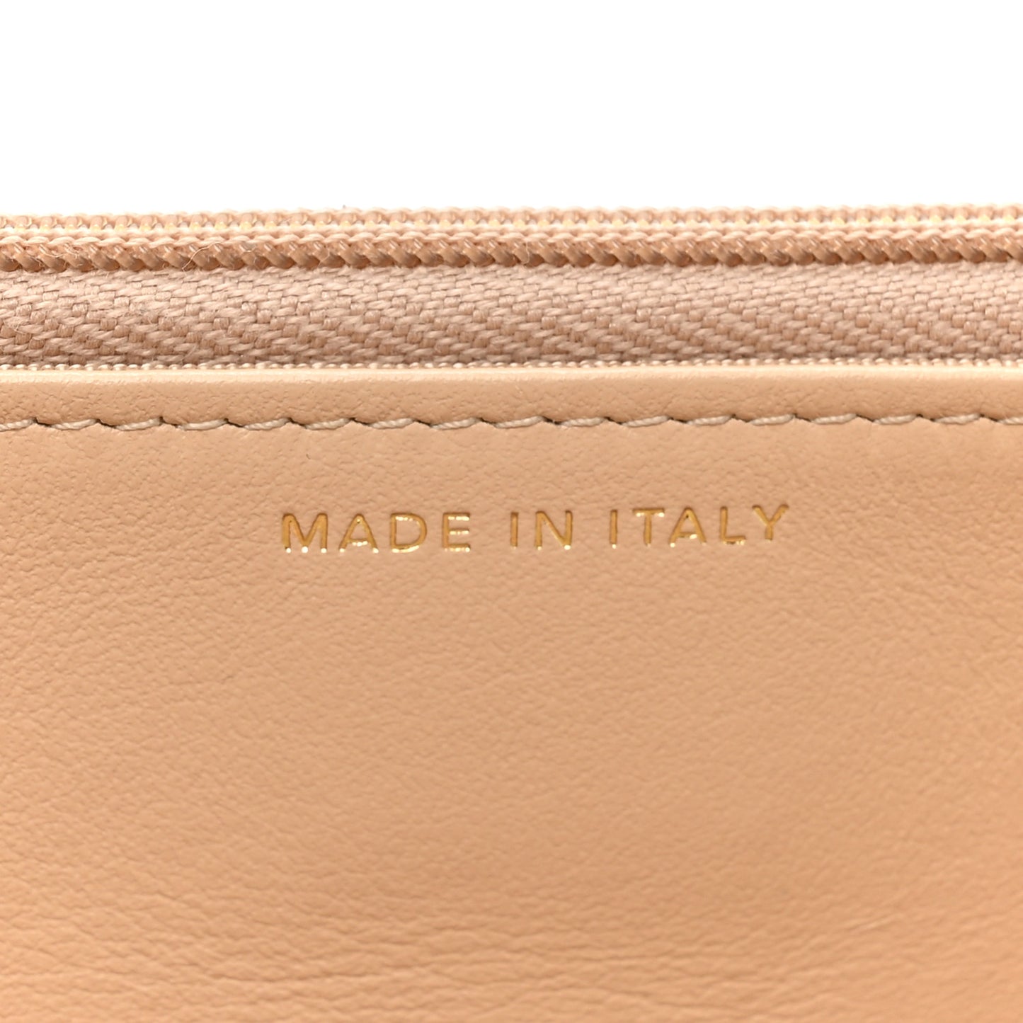 Caviar Quilted Wallet On Chain WOC Beige
