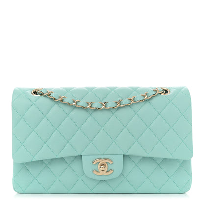 Chanel Lambskin Quilted Medium Double Flap Light Blue 1 of 13