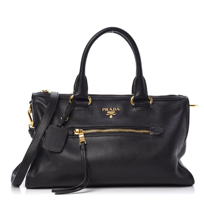 Prada Vitello Daino Shopping Satchel Black 1 of 13