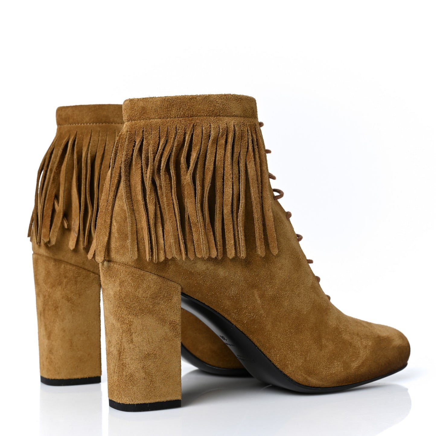 Suede Babies 90 Fringe Ankle Boots 38 Light Tan